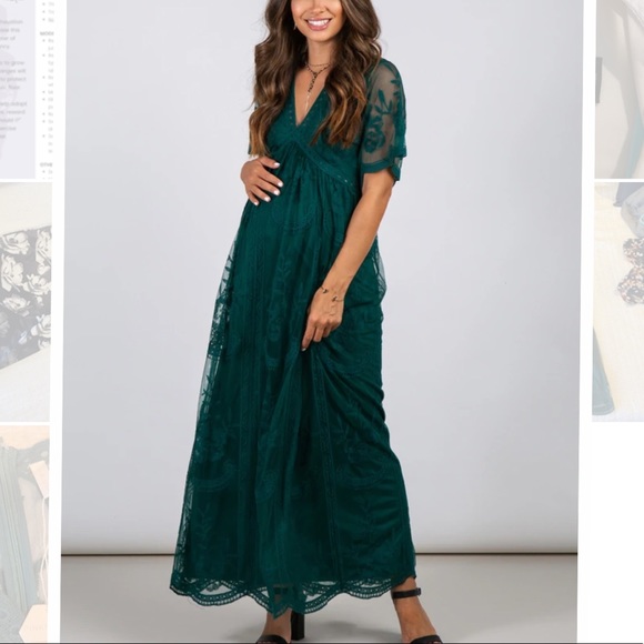Teal maternity Maxi dress - Picture 1 of 7